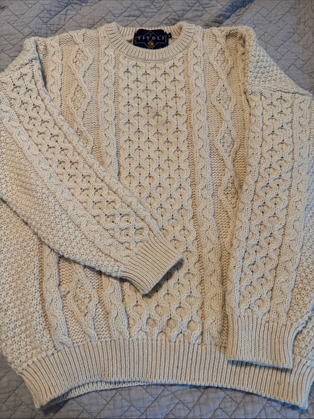 Tivoli Cream Cable-Knit wool sweater